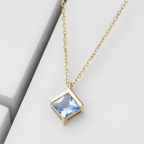 ブルーダイヤモンド　k18　ネックレス - 約0.6CT