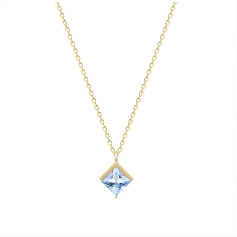 ブルーダイヤモンド　k18　ネックレス - 約0.6CT